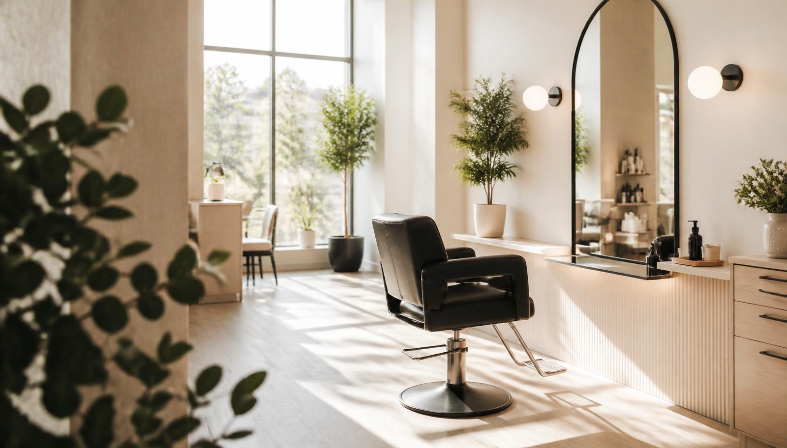 Bright modern beauty salon interior